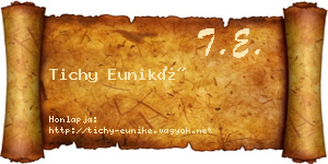 Tichy Euniké névjegykártya